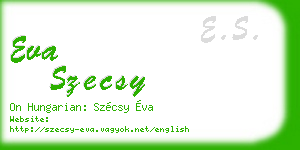 eva szecsy business card