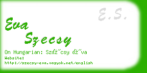 eva szecsy business card